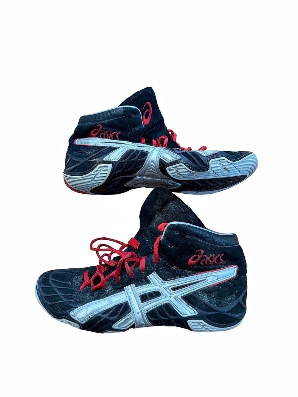 ASICS Dan Gable Ultimate JY600 Wrestling Shoes Black Red Silver Men’s 7